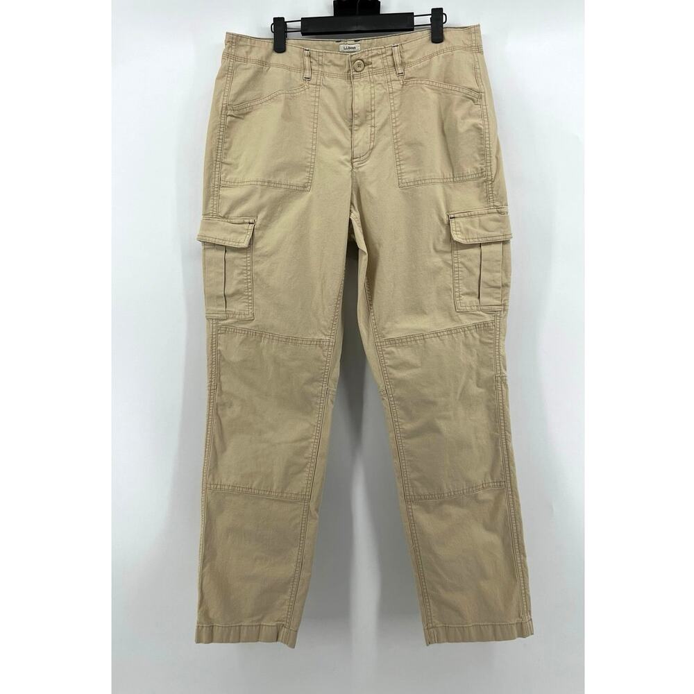 L.L.Bean Favorite Fit Cargo Pants Women's Size 12 Khaki Tan Utility